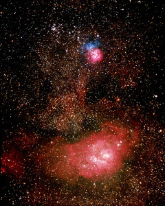 trifid nebula,lagoon nebula,messier 8,messier 20